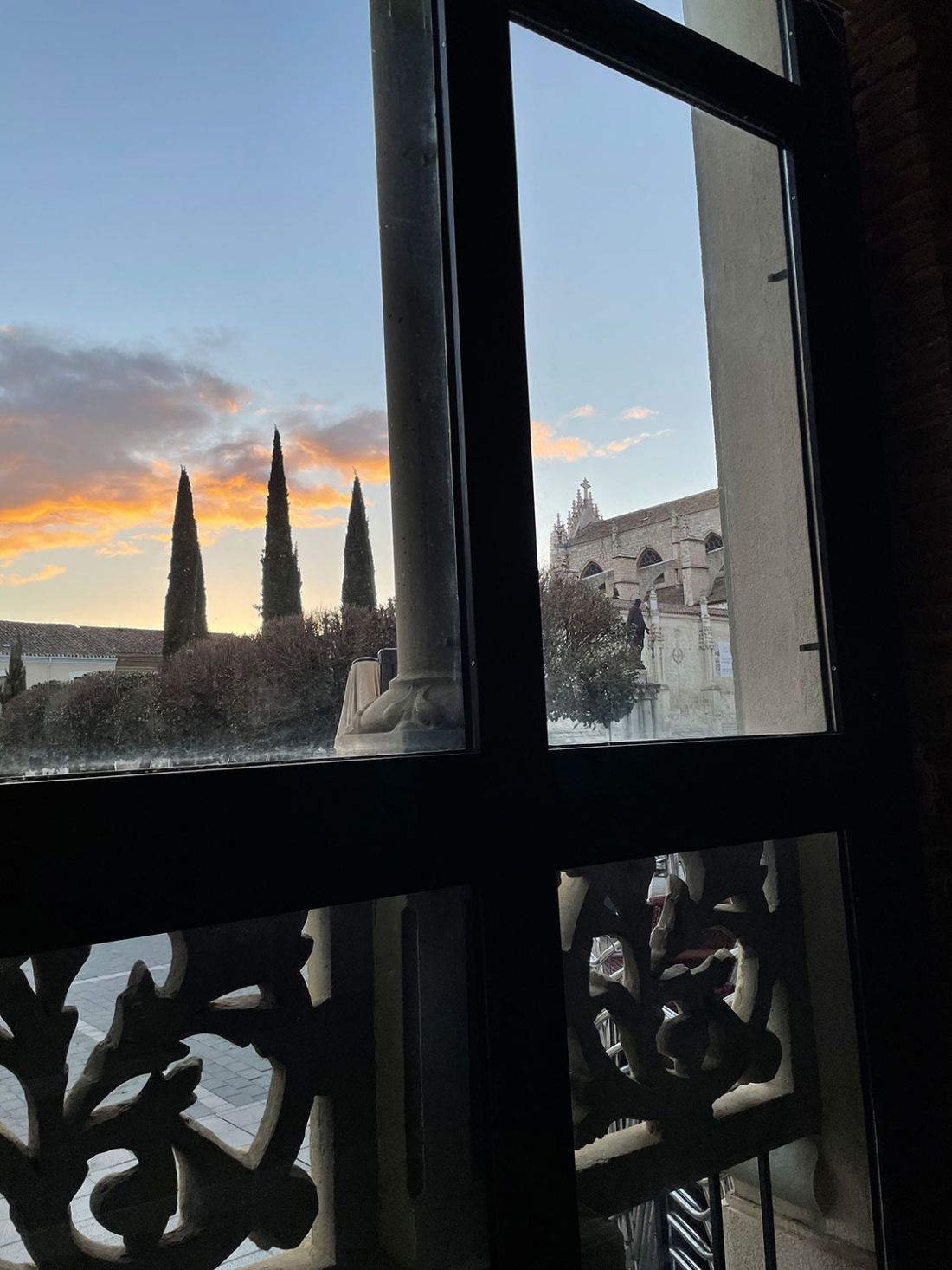 Vista de la catedral de Palencia desde la ventana de la clínica