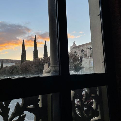 Vista de la catedral de Palencia desde la ventana de la clínica