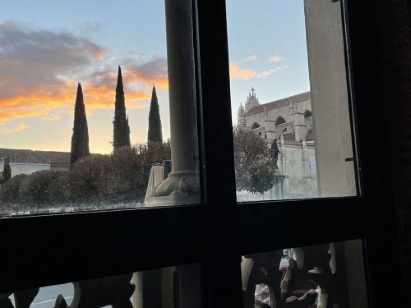 Vista de la catedral de Palencia desde la ventana de la clínica